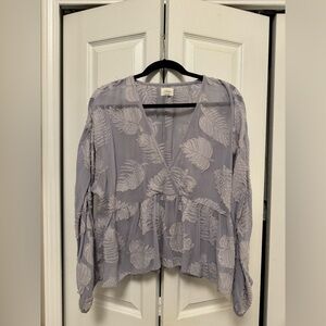 Aritzia Wilfred Lavender Long Sleeve Blouse